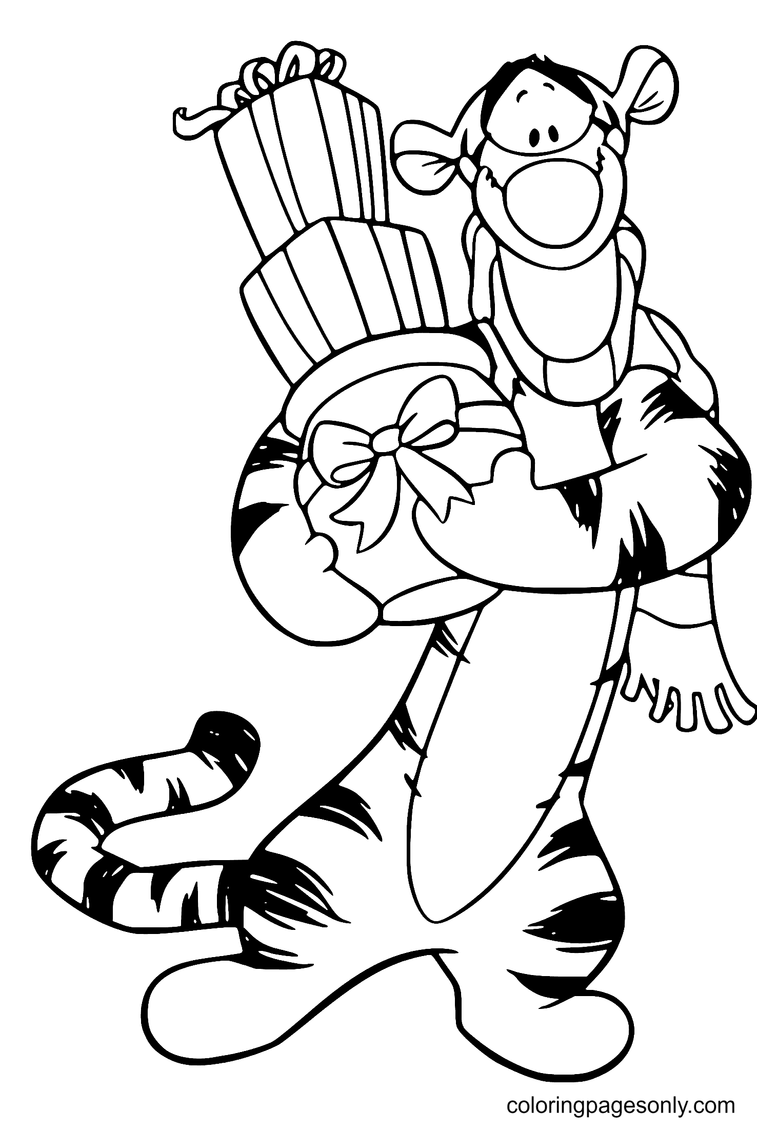 Tigger presents Coloring Pages