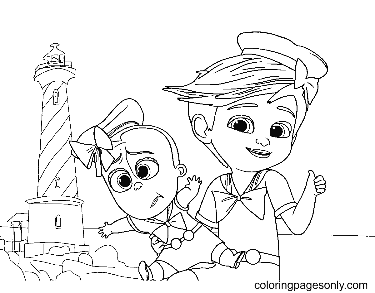 Tim And The Boss Baby Coloring Page