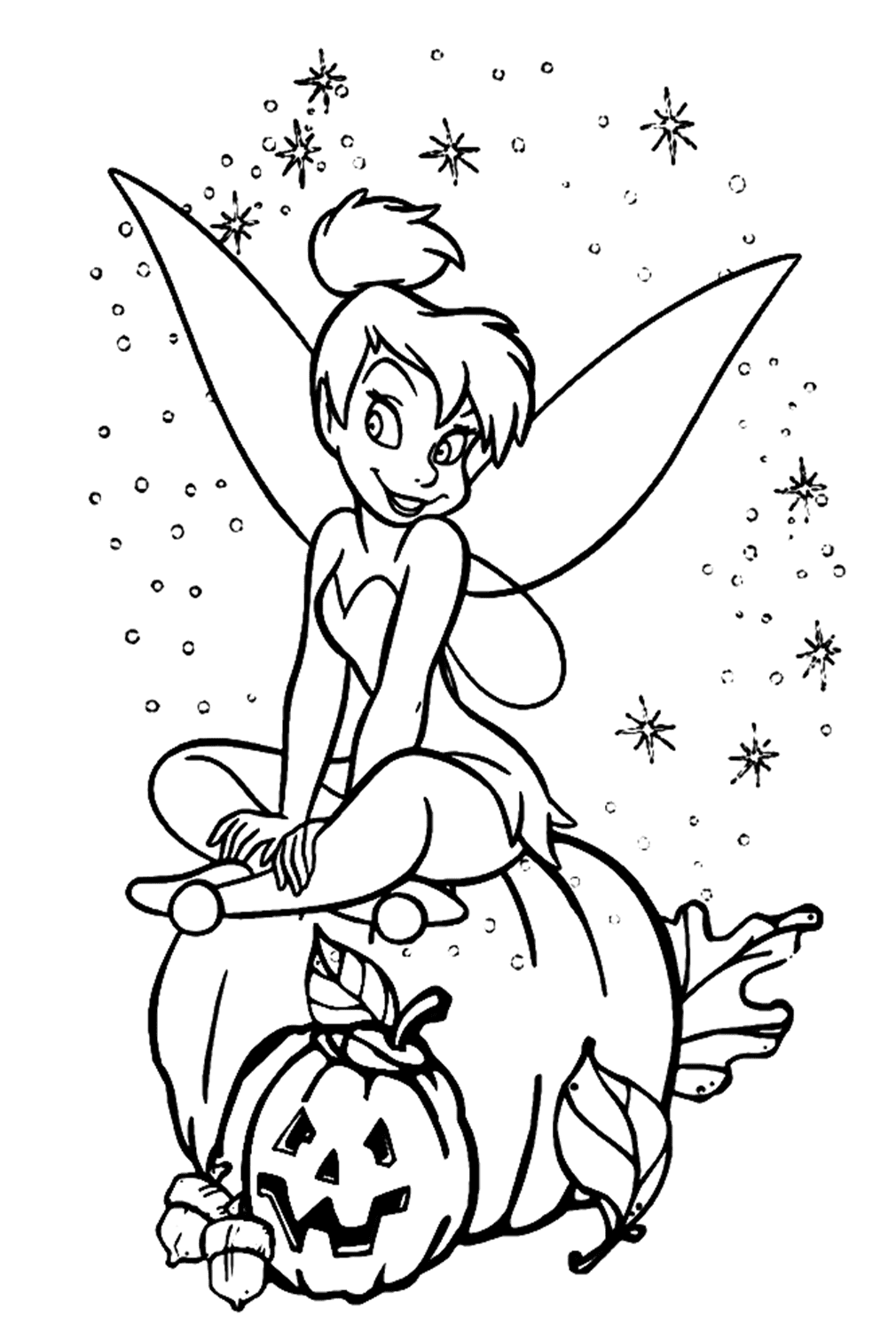 Tinkerbell And Pumpkin Coloring Pages