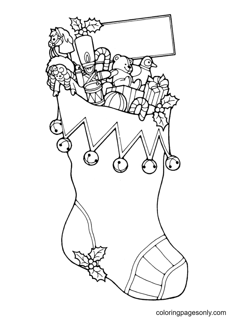 Toy Christmas Stockings Coloring Page