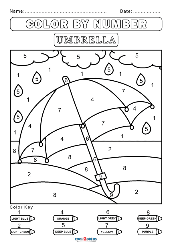 Regenschirm Malen nach Zahlen von Malen nach Zahlen