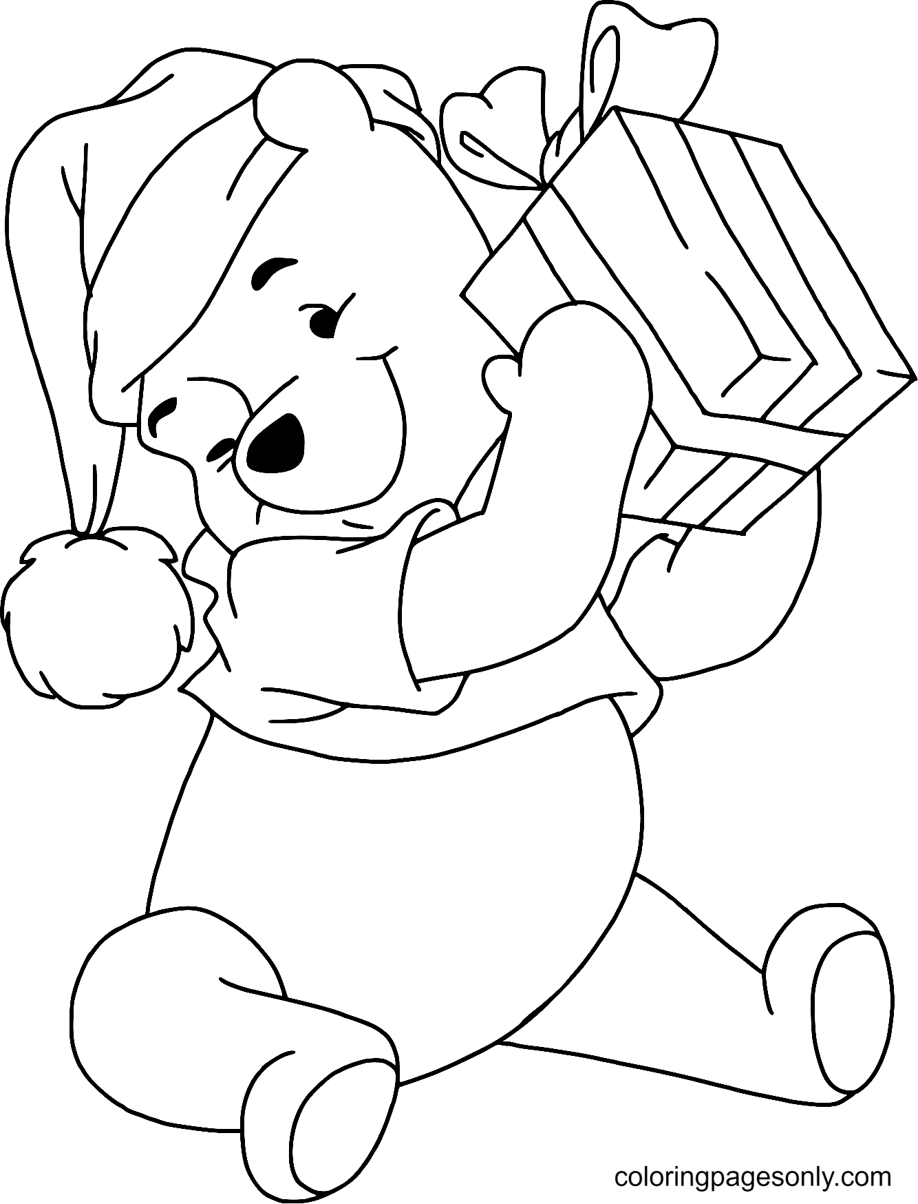 Winnie Present Coloring Page