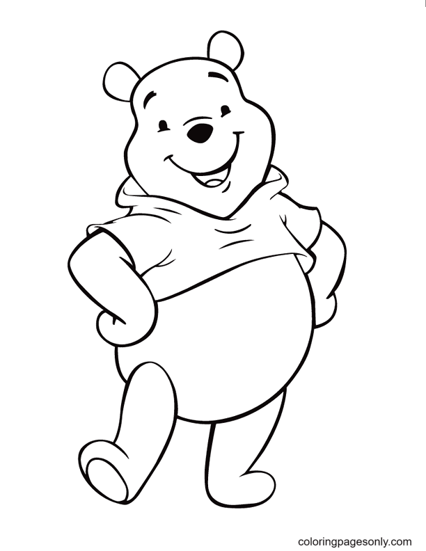 Winnie Smiles Coloring Page
