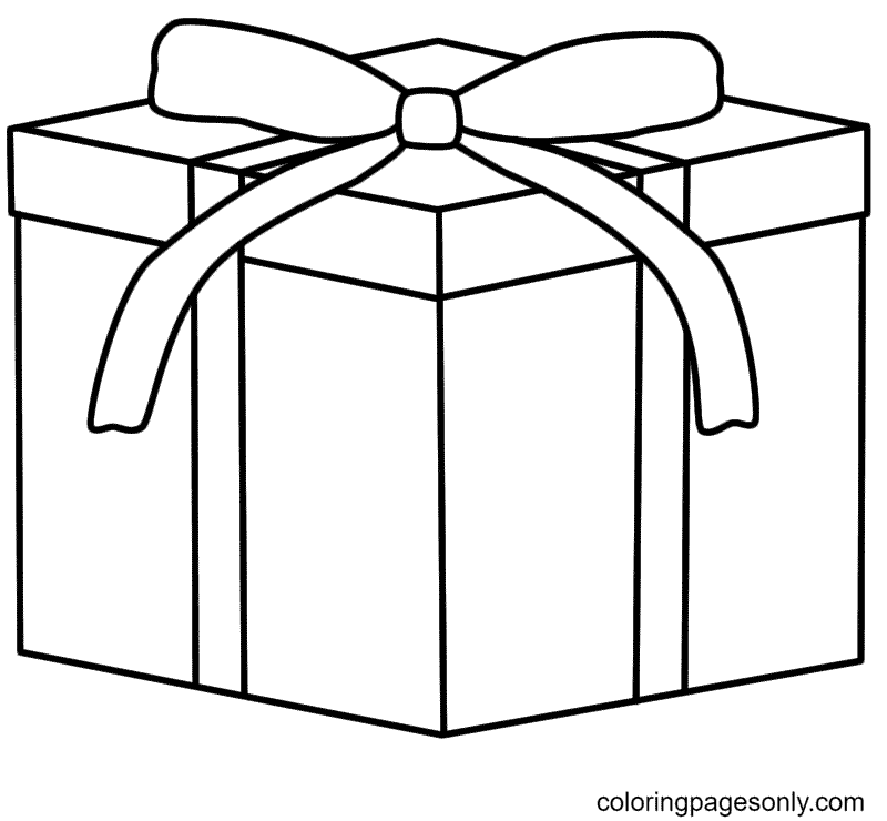 Weihnachts-Geschenk-Box Malvorlagen
