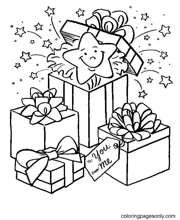 Xmas Gifts Coloring Pages