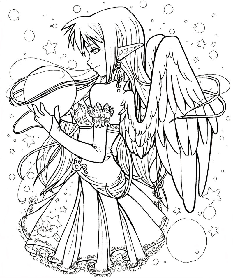 Cool Anime Girl Coloring Page  Free Printable Coloring Pages for Kids
