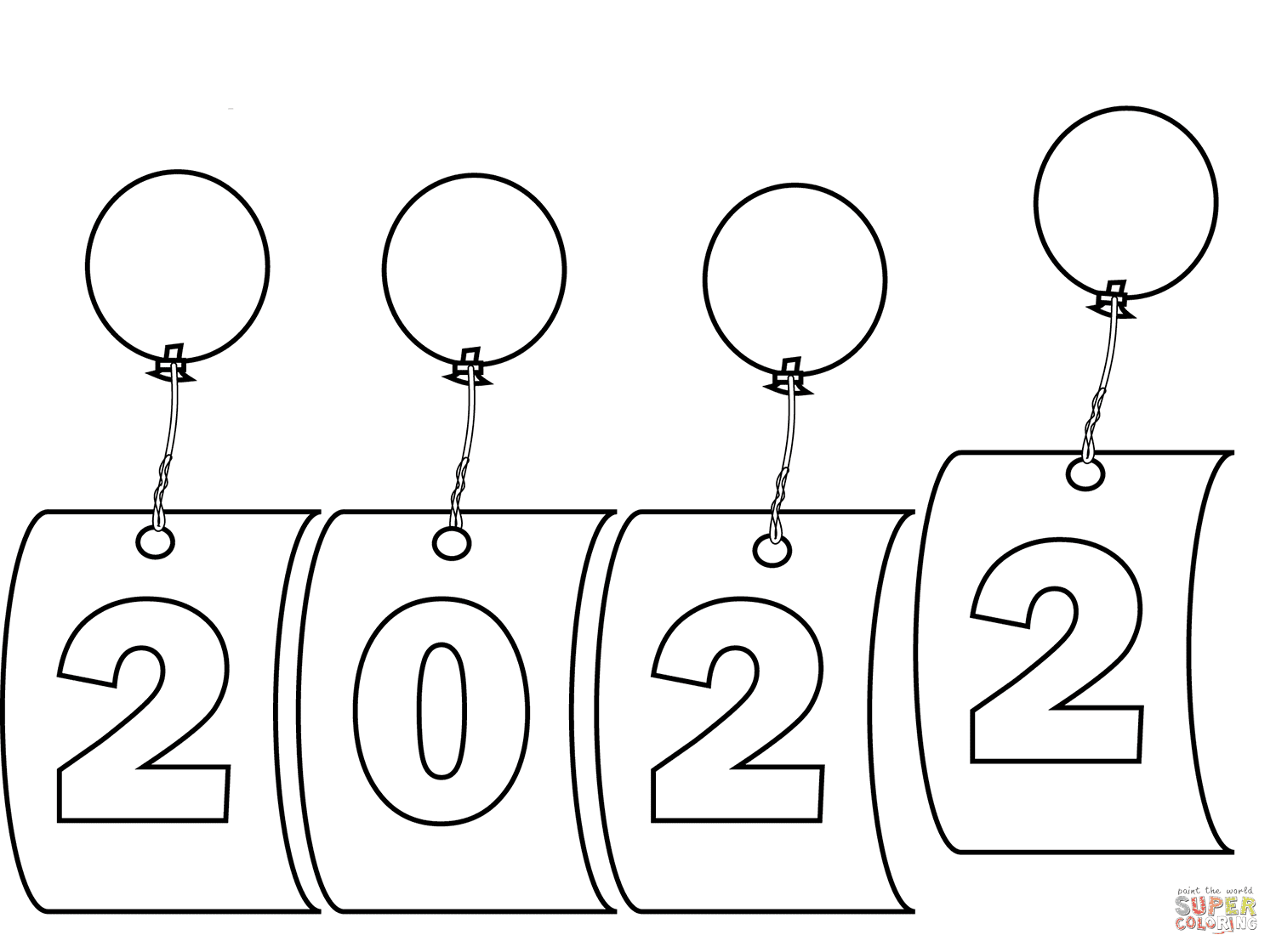 2022 for kid Coloring Pages