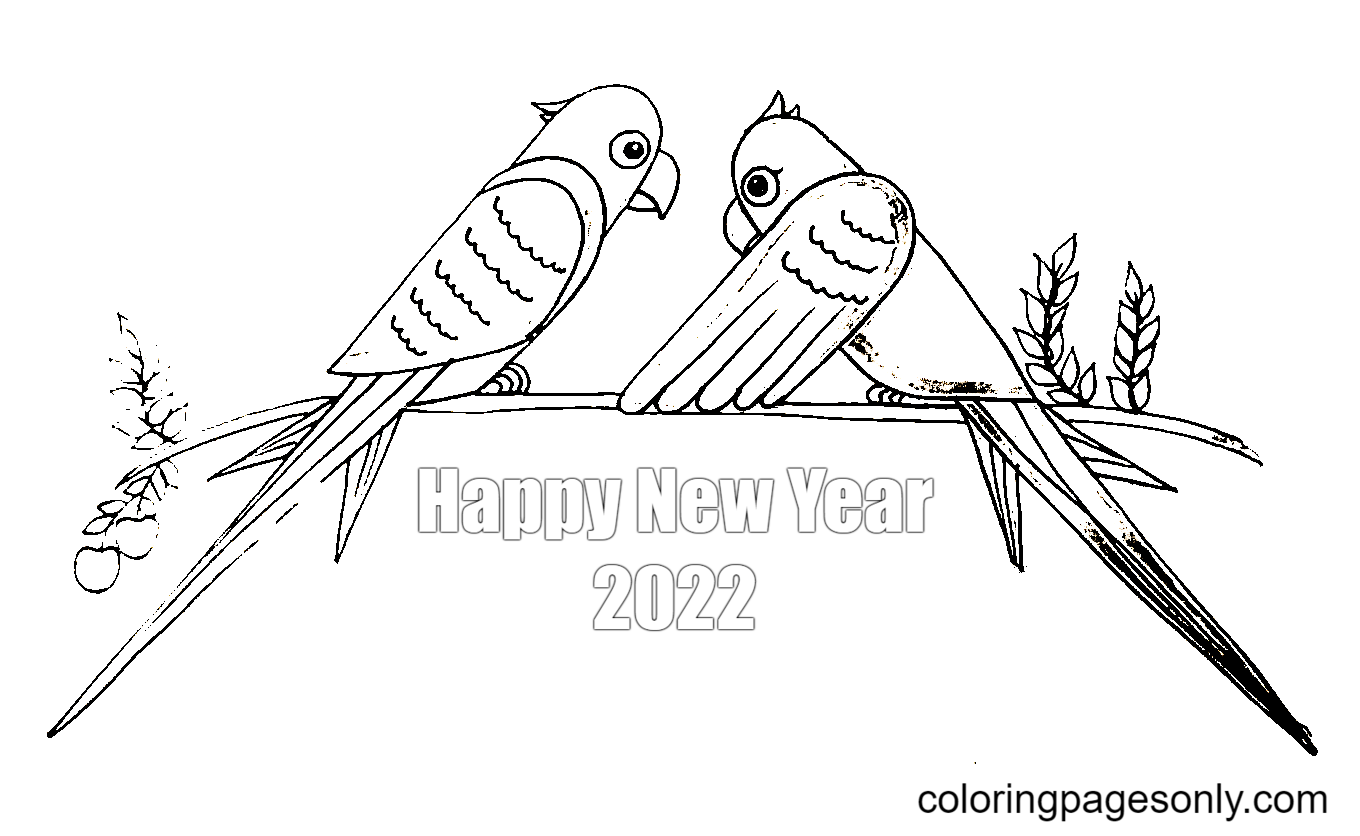 2022 Into Love Birds Coloring Pages