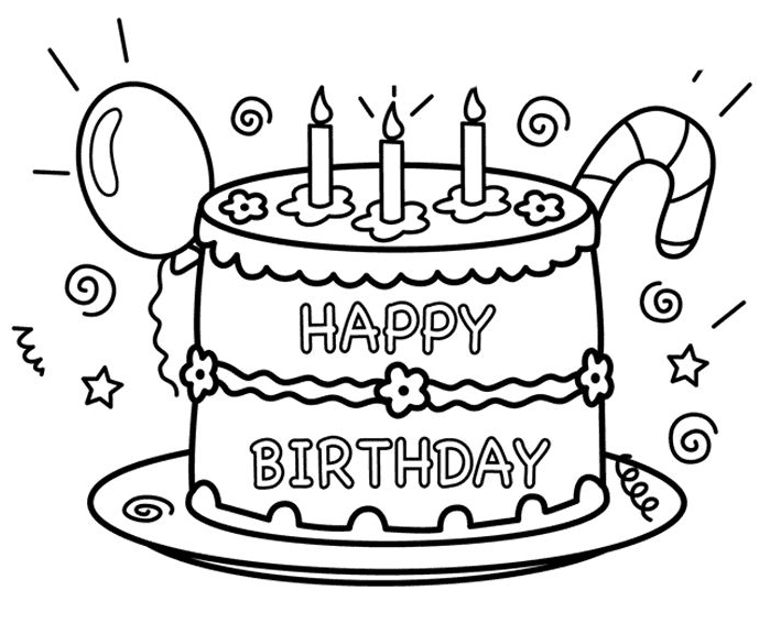 Cake Coloring Pages - Free Printable Coloring Pages