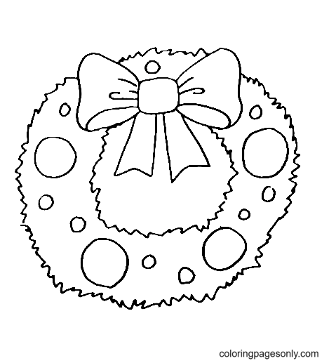 A Christmas Wreath Coloring Page