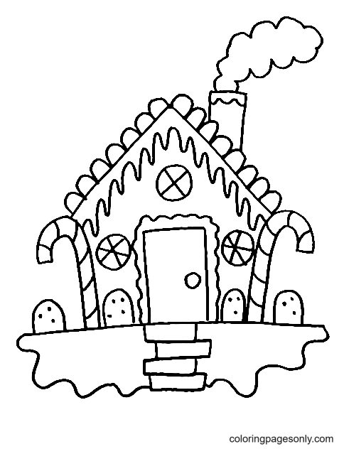 A Gingerbread House Coloring Pages