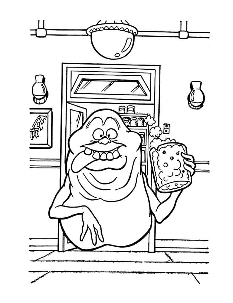 Ghostbusters And Slime Coloring Page