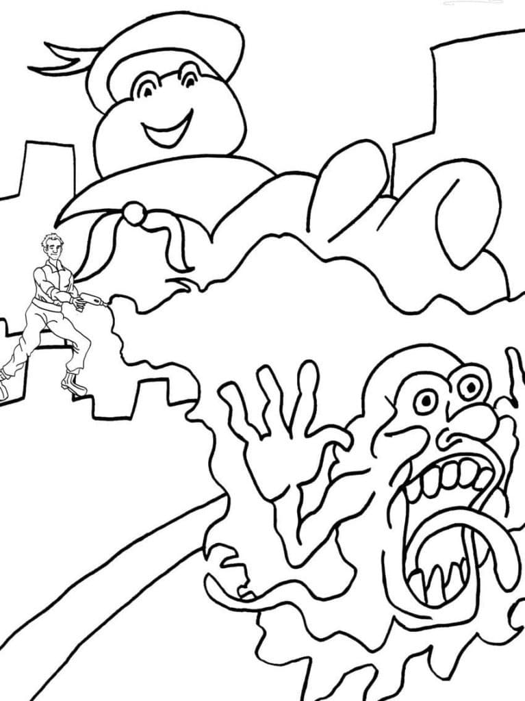 Una terribile pagina da colorare di Ghostbusters