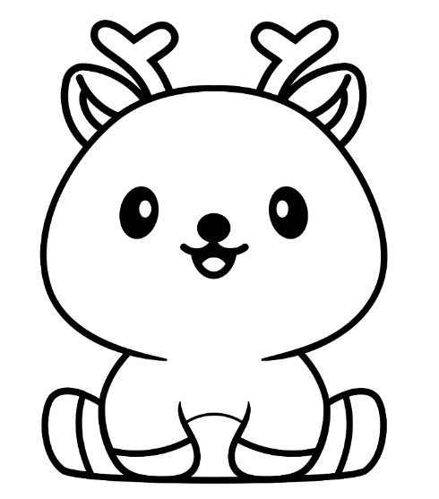 Adorable Baby Deer Coloring Page
