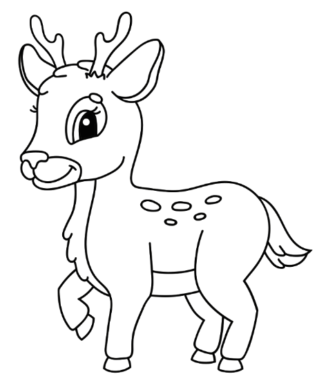 Adorable Little Deer Coloring Page