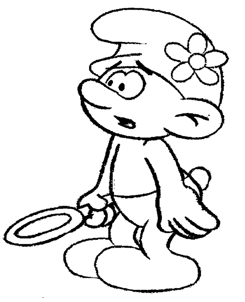 Adorable Vanity Smurf Coloring Pages
