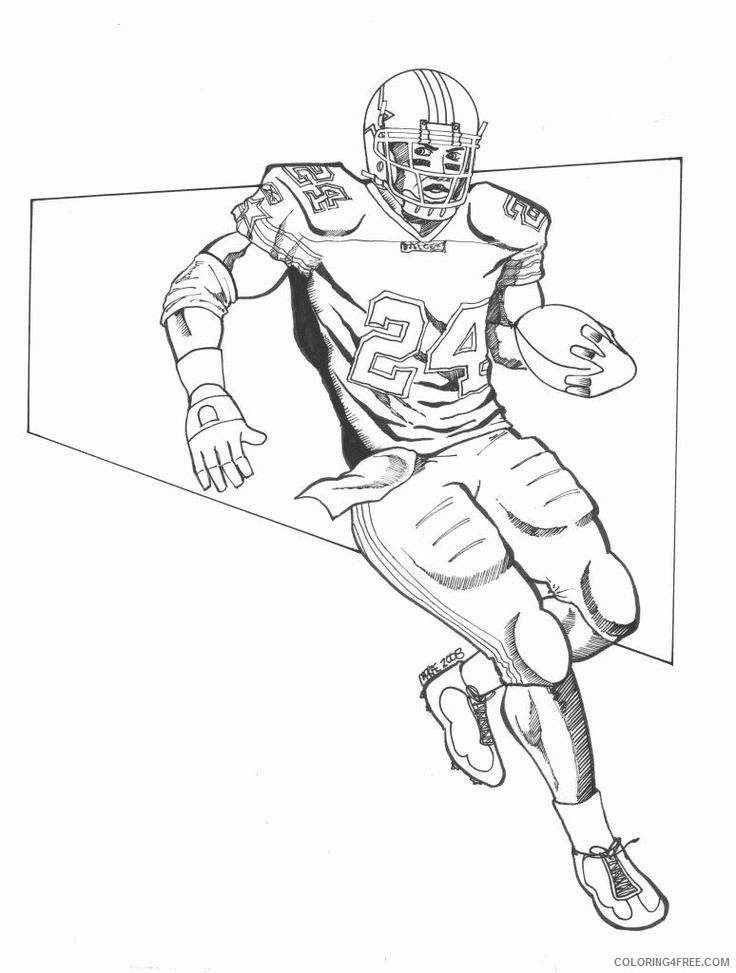 American Football Player Wide Receiver Coloring Pages