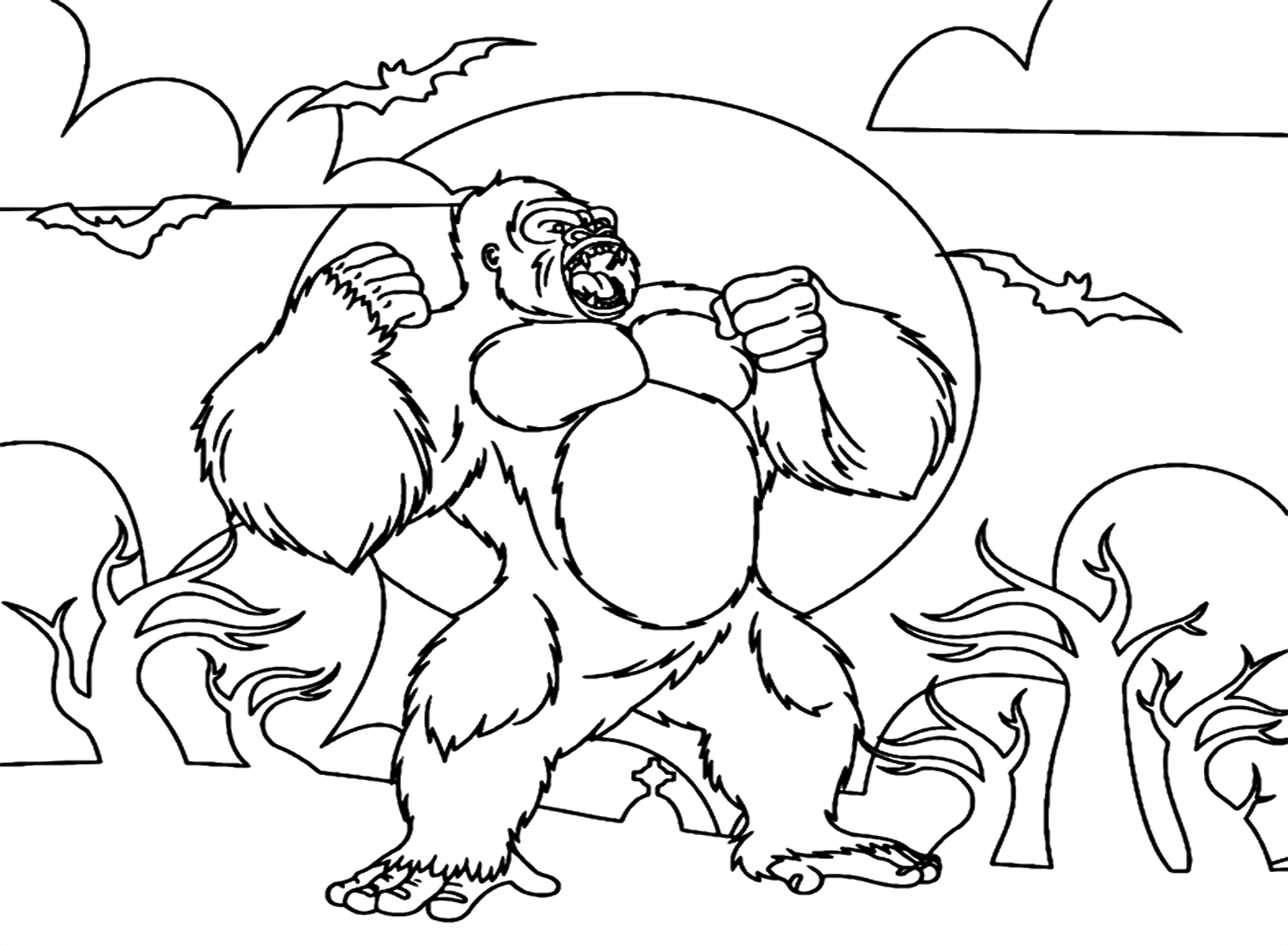 King Kong Printable Free Coloring Page