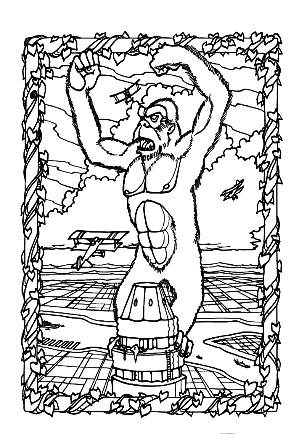 Angry King Kong Coloring Page Coloring Pages