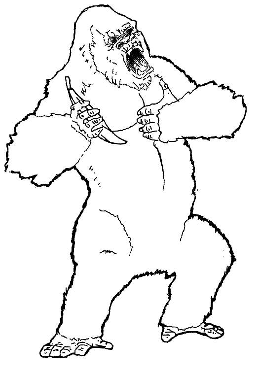 Angry King Kong Coloring Pages