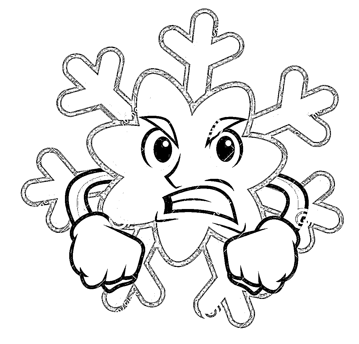 Angry Snowflake Coloring Page