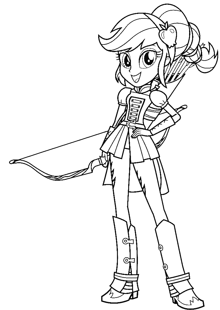 Applejack holding a Bow Coloring Page