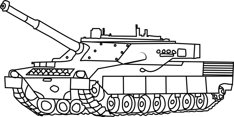Army Tank In Battle Coloring Page