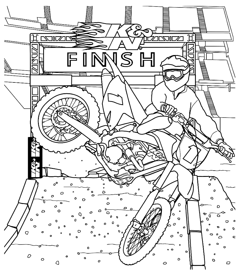 Awesome Dirt Bike Coloring Page