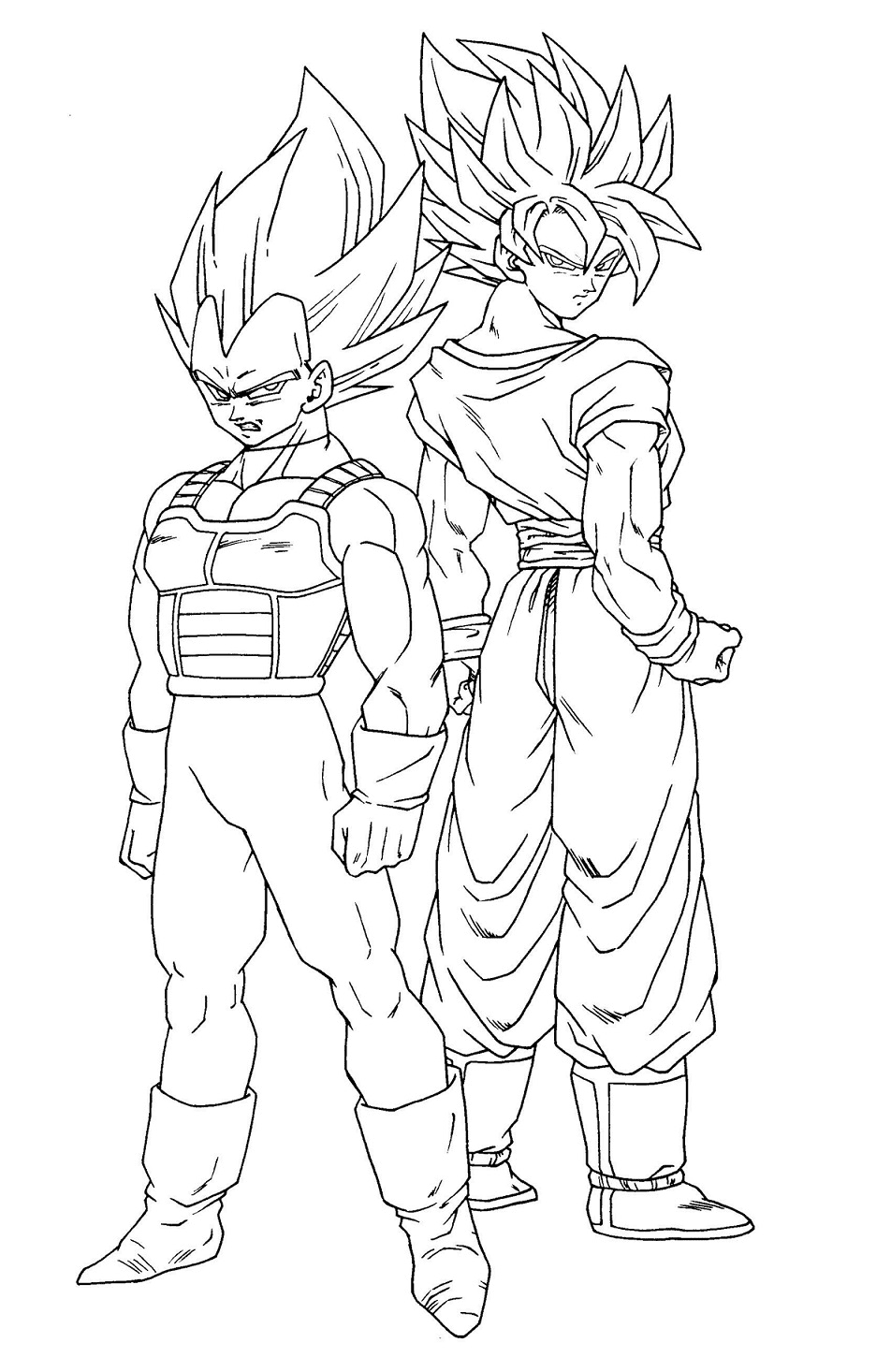 Awesome Goku And Vegeta Coloring Pages