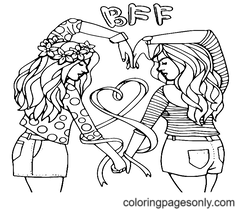 dibujos para colorear de mejores amigas