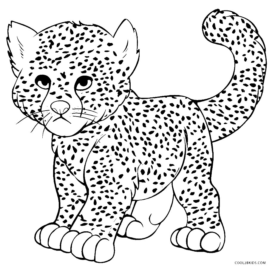 Baby Cheetah Coloring Pages
