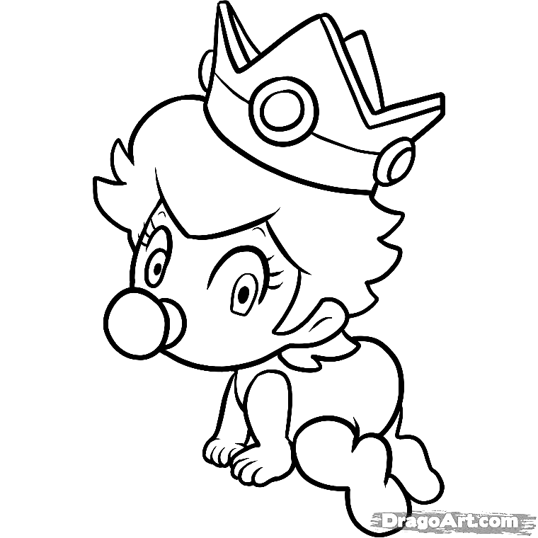Baby Peach Coloring Page