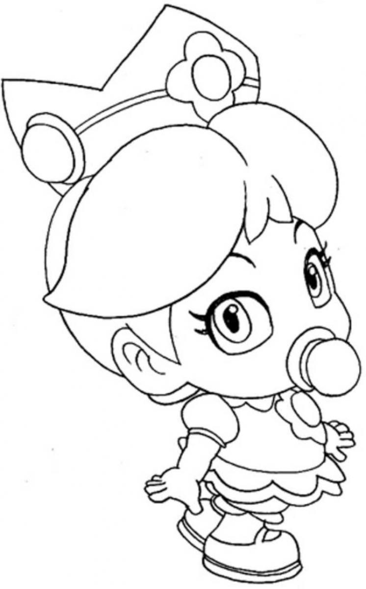 Pagina da colorare di Baby Princess Peach