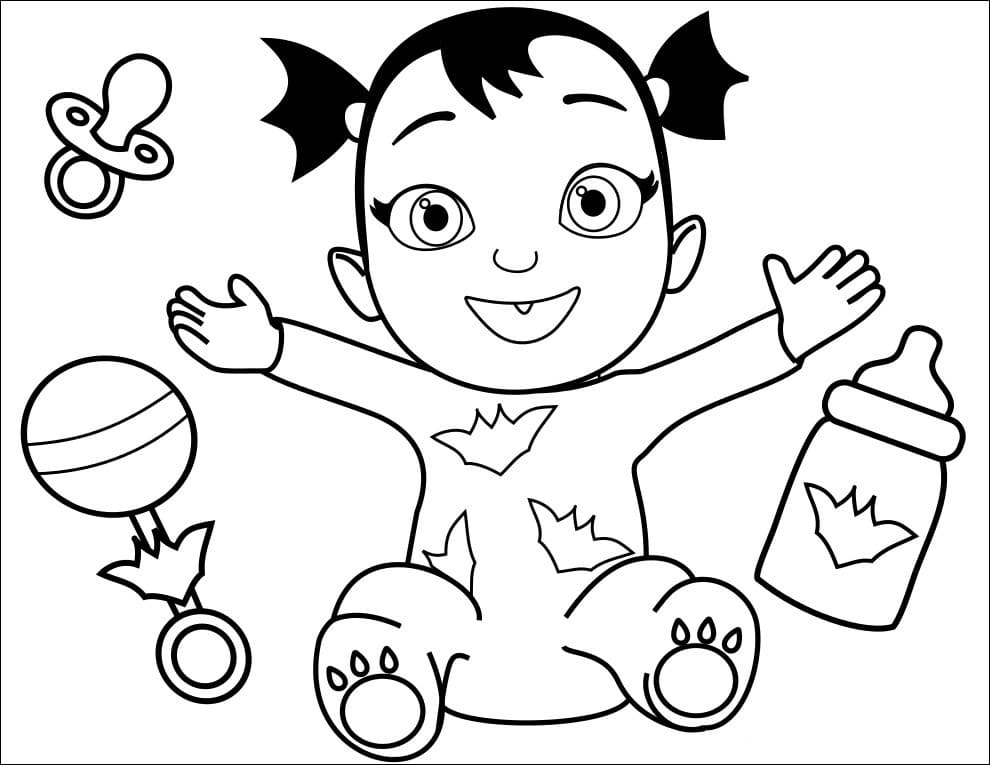 Baby Vampirina With Her Favorite Rattles Coloring Pages