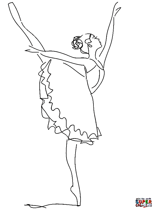 Ballerina Free Printable Coloring Page