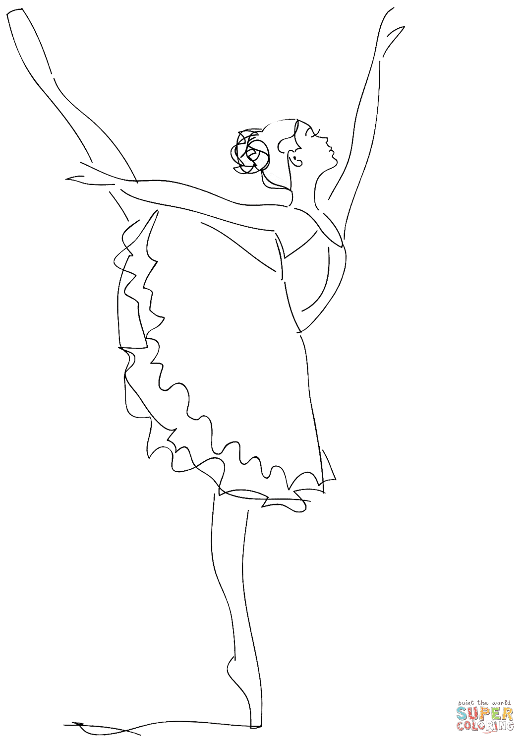 Раскраска балерина для детей печать онлайн