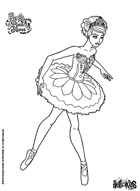 Barbie Ballerina Coloring Page