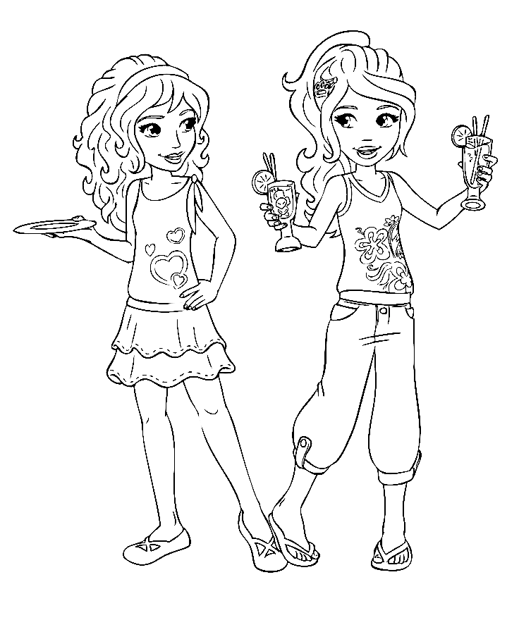 Desenhos de BFF Melhores Amigas para Colorir, Pintar e Imprimir