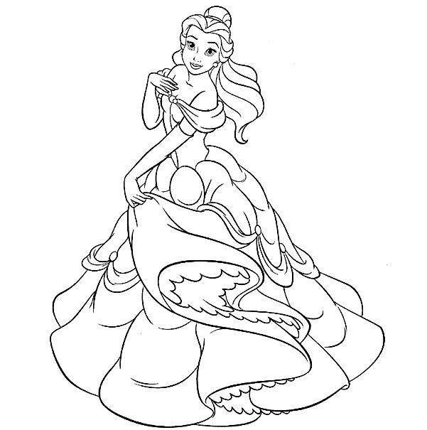 Beautiful Belle Princess Coloring Pages