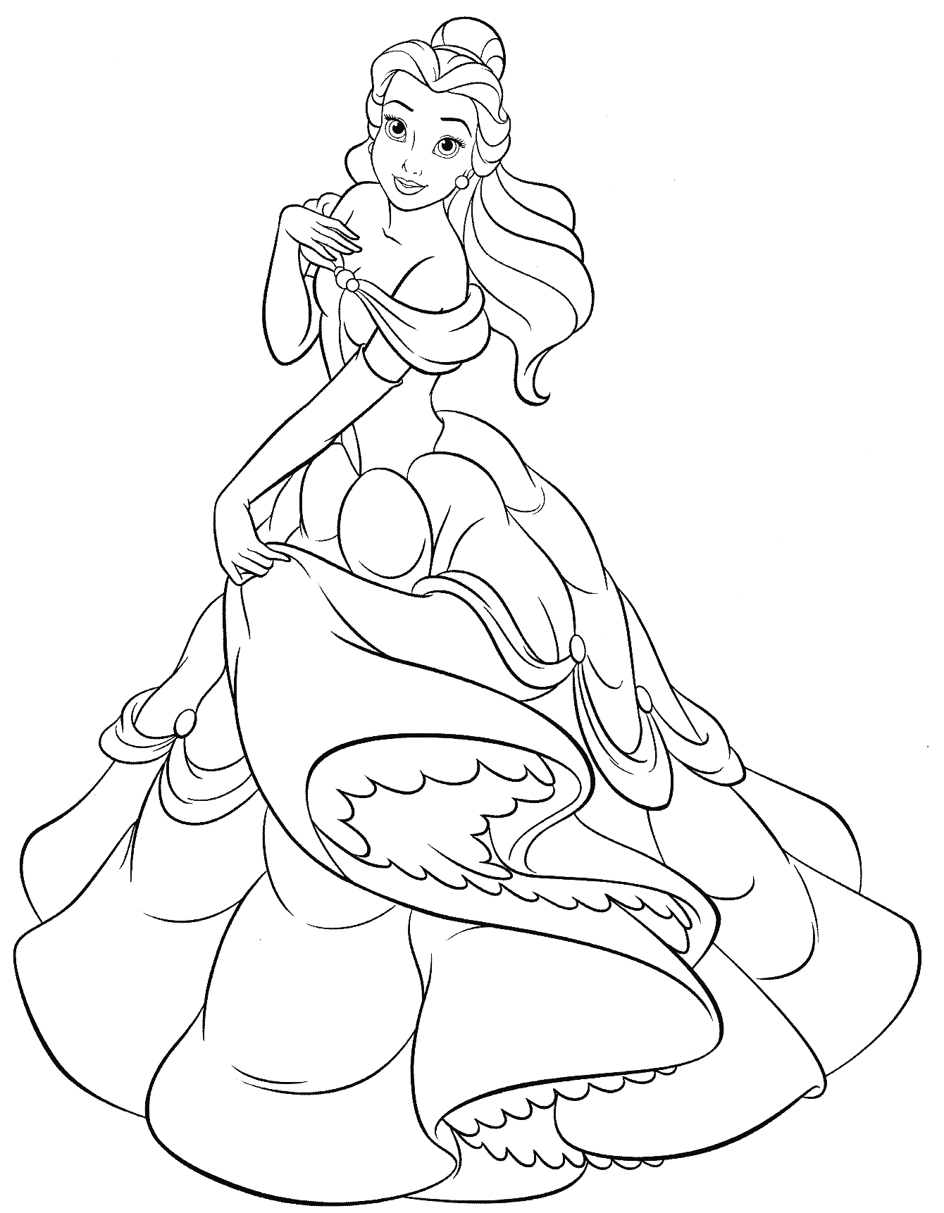 Beautiful Belle Princess Coloring Page