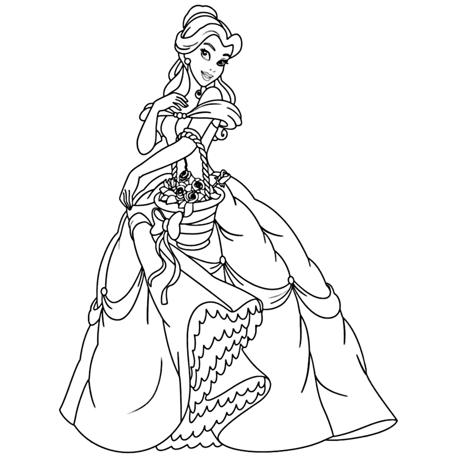 Belle Coloring Pages - Coloring Pages For Kids And Adults