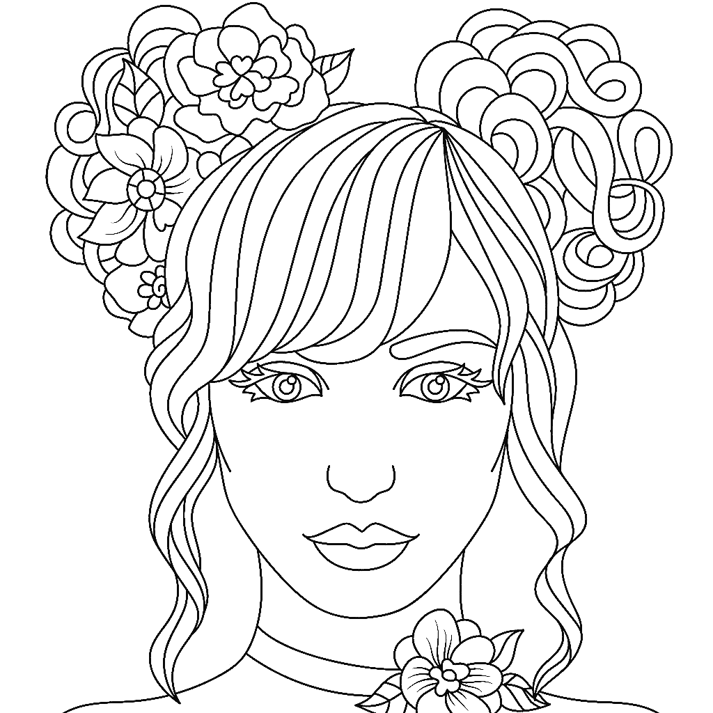 Beautiful Girl Coloring Page