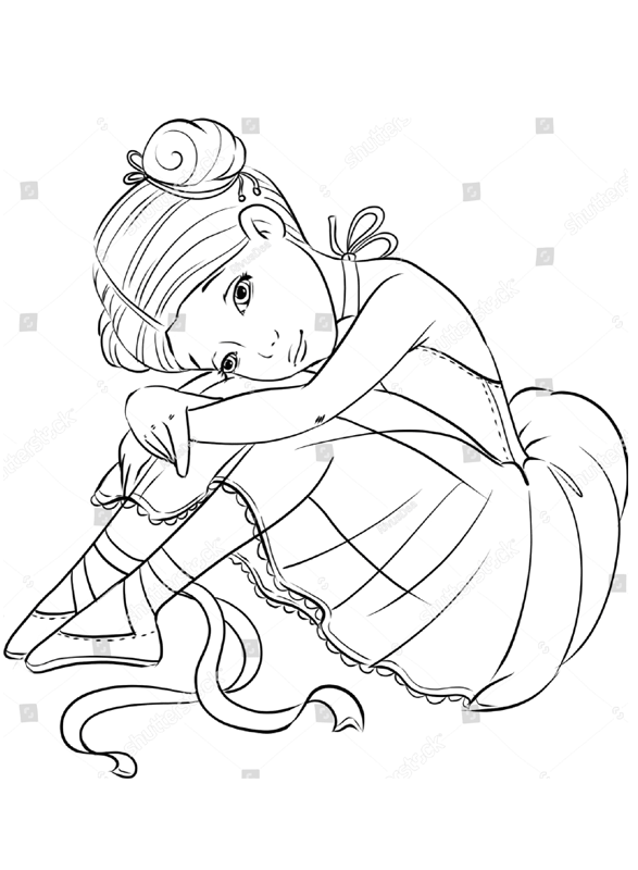 Beautiful Little Ballerina Coloring Page