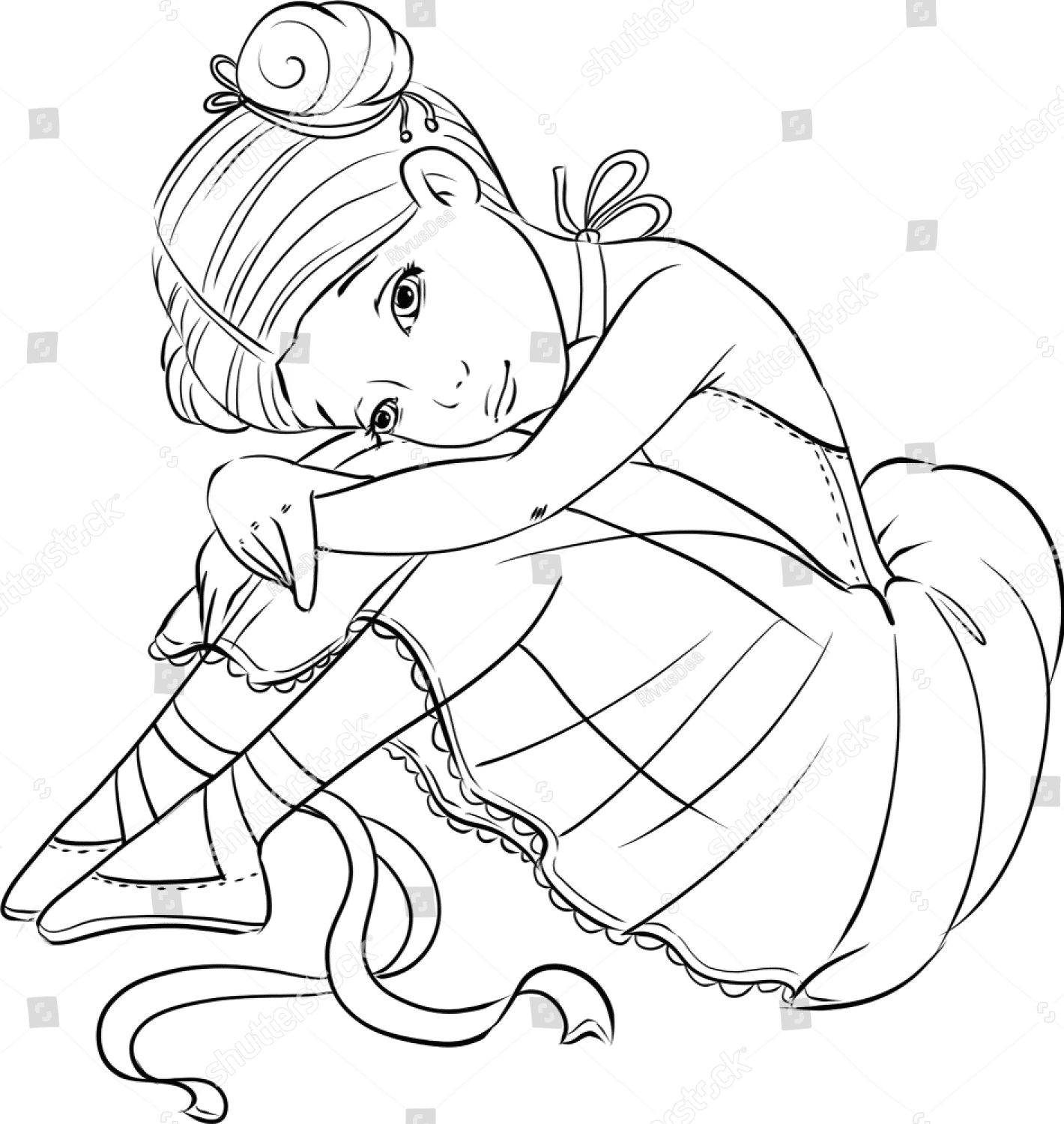 Beautiful Little Ballerina Coloring Page