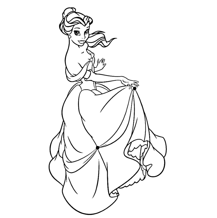 Belle Disney Princess Coloring Pages