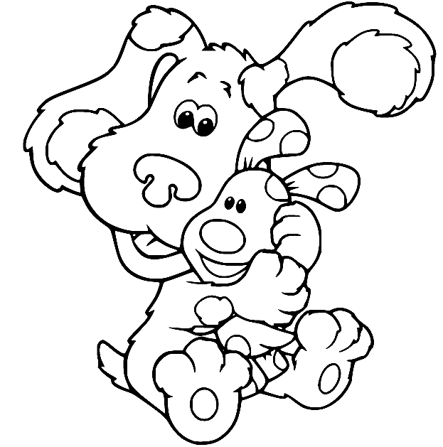 Blue Hugs Baby Toy Coloring Page