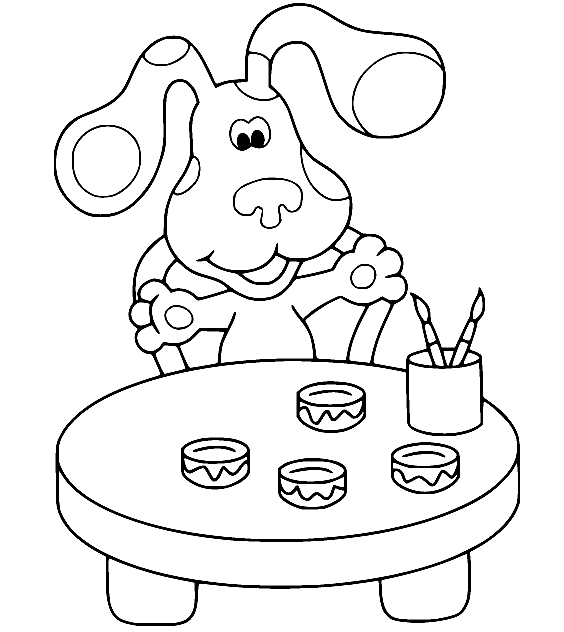 Blue Ready to Draw Coloring Page