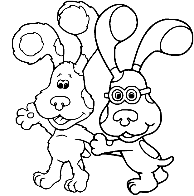 Blue and Another Puppy Coloring Page