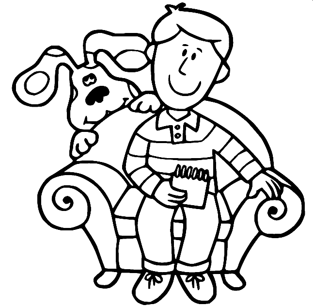 Blue and Josh Coloring Pages