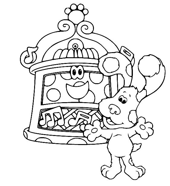 Blue and Toy Coloring Page